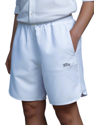 TRE Boys Dri-Fit (4-Way Stretch) Polyester Shorts – White