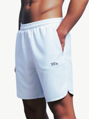 TRE Men's Dri-Fit (4-Way Stretch) Polyester Shorts – White