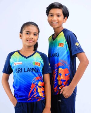 Sports Sri Lanka Cricket Fan T-Shirt  V-Neck / Short Sleeve - Kid's - (Dry Fit) - New arrival- Design 02