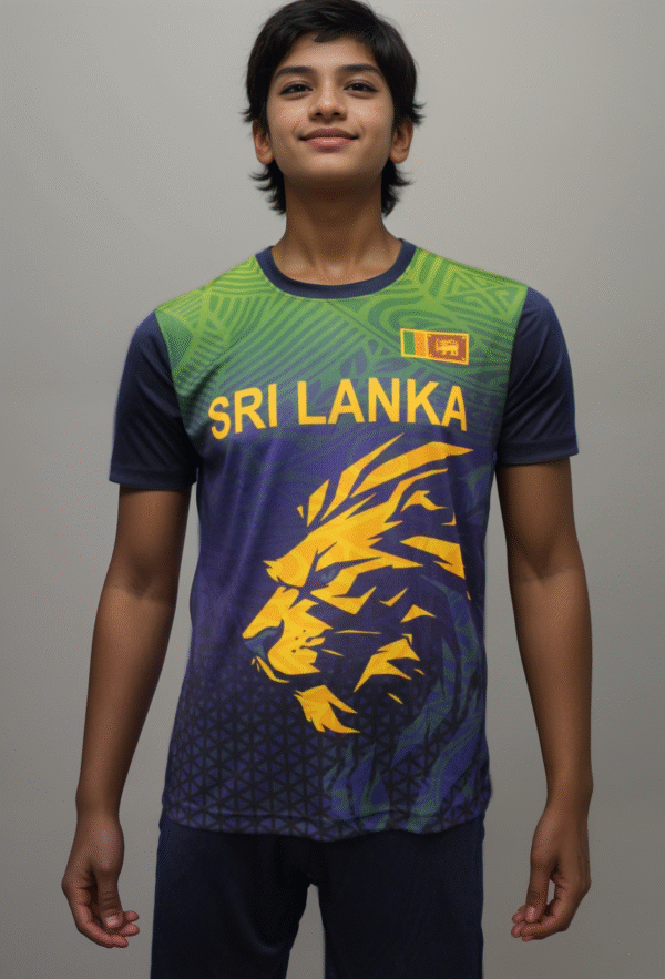 TRE Sri Lanka Cricket T-Shirt for Kids – Dry Fit, Crew-Neck, Short Sleeve - Image 2