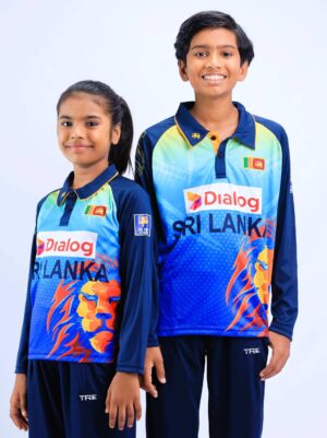 Sri Lanka Cricket Fan T-Shirt With Collar / Long Sleeve - Kid's - (Dry Fit) - New arrival - Design 02