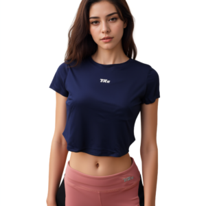 TRE Women's Active Cropped Short Sleeve Top
