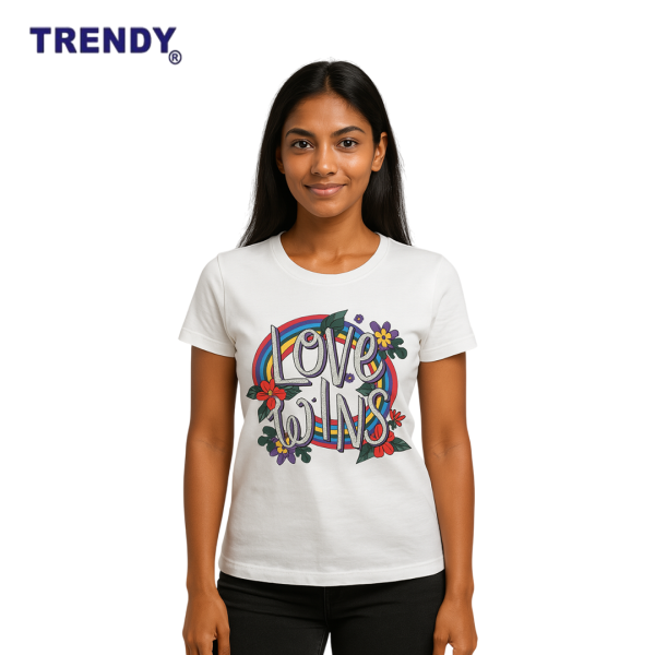 TRENDY Love Wins Women's Casual Top Everyday Basic Tee - D02
