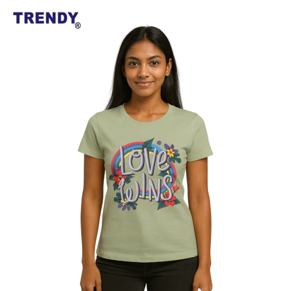 TRENDY Love Wins Women's Casual Top Everyday Basic Tee - D02 - Image 2