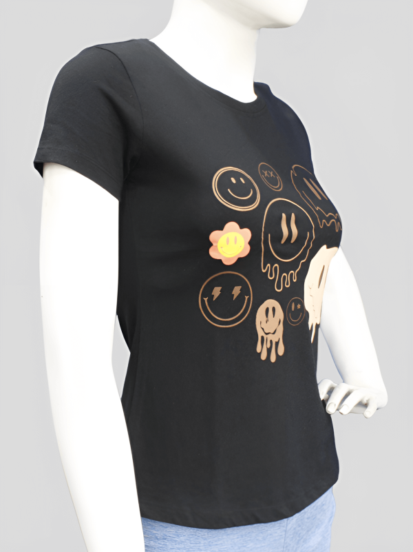 Trendy Casualwear - Women's Emoji Casual T-shirts - D-06 - Image 2
