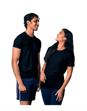 Trendy Plain Basic Crew Neck Tee in Solid Black | T-shirt | Unisex | Regular Fit in Sri Lanka