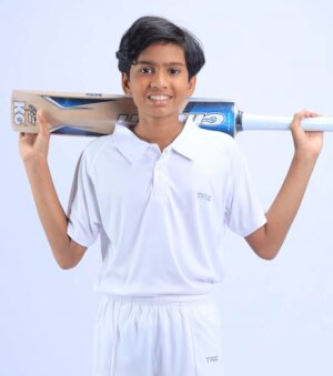 TRE Sportswear - Boy's White Color Test Cricket T-shirt - Collared / Short Sleeve