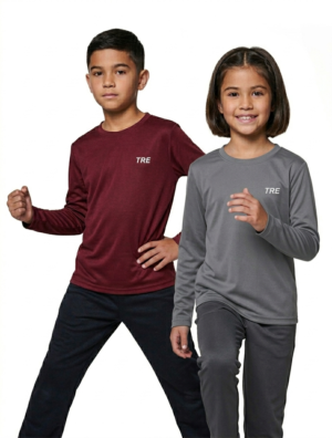TRE Kids Dri-Fit Long Sleeve Sports T-Shirt | Breathable Full Length Sleeve Crew Neck Youth Activewear in Sri Lanka