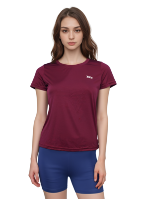 TRE Women's Crewneck Dri-Fit Polyester Sports T-Shirt – Short Sleeve
