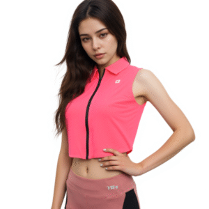 TRE Gym Cut Zipper Crop Top for Women