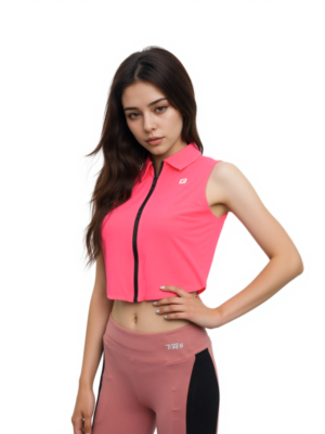 TRE Gym Cut Zipper Crop Top for Women