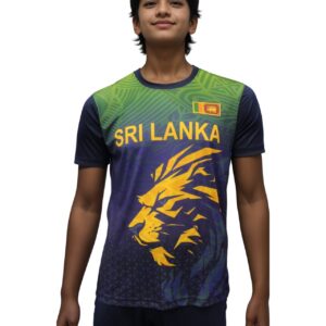 TRE Sri Lanka Cricket T-Shirt for Kids – Dry Fit, Crew-Neck, Short Sleeve