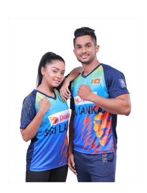 Sri Lanka Cricket Fan T-Shirt V-Neck Short Sleeve (Dry Fit)