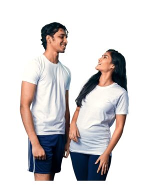 TRENDY White Crew Neck T-Shirt (Regular Fit) - Unisex