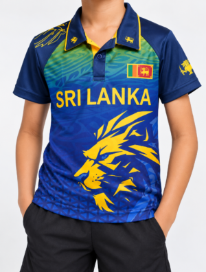 TRE Sri Lanka Cricket T-Shirt for Kids – Dry Fit, Collared, Short Sleeve