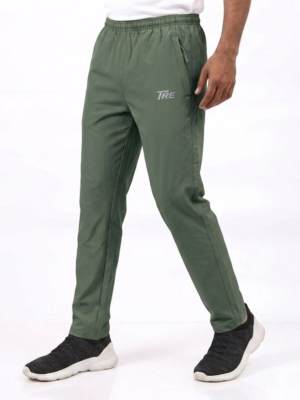 TRE Men's Dri Fit (4-Way Stretch Woven) Sports Pant - Bottom - Jogger with Zipper Pockets