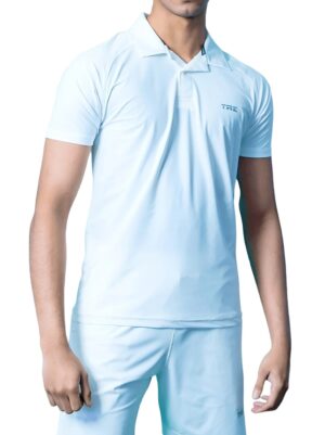 TRE Men’s Dri-Fit Cricket White Polo T-Shirt | Breathable Match & Practice Wear