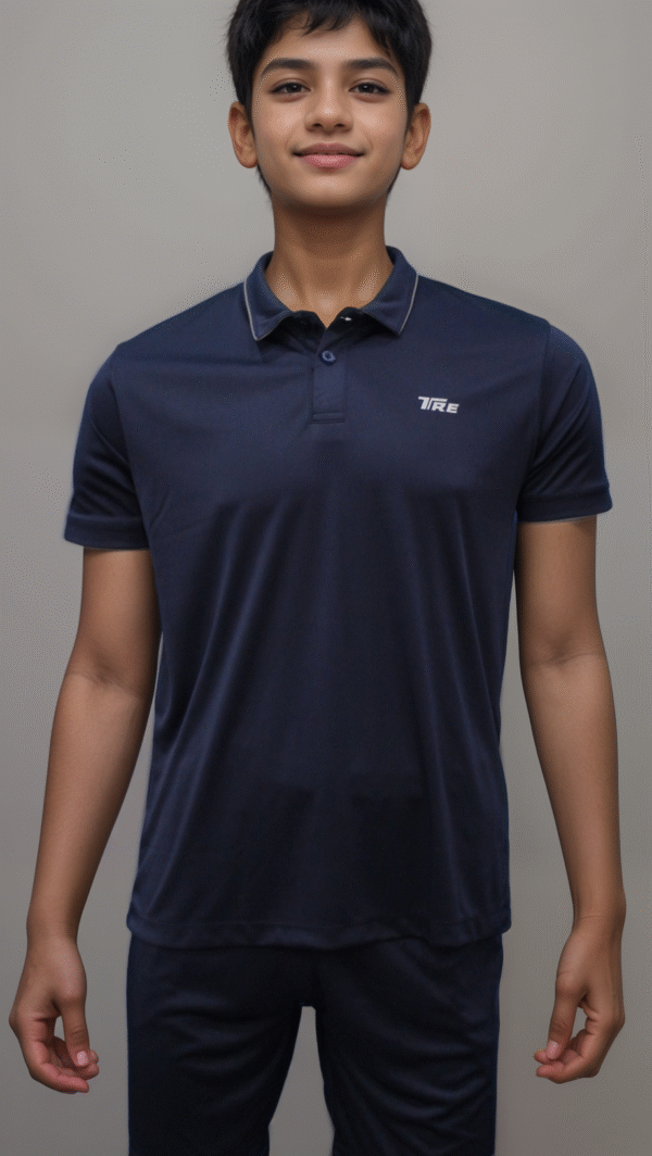 TRE Sportswear –Kid's Dri-Fit Collared Short-Sleeved T-Shirt - Image 4